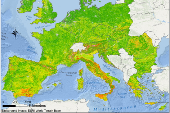 Dell’erosione il catalogo è questo, la mappa dell’Europa a rischio